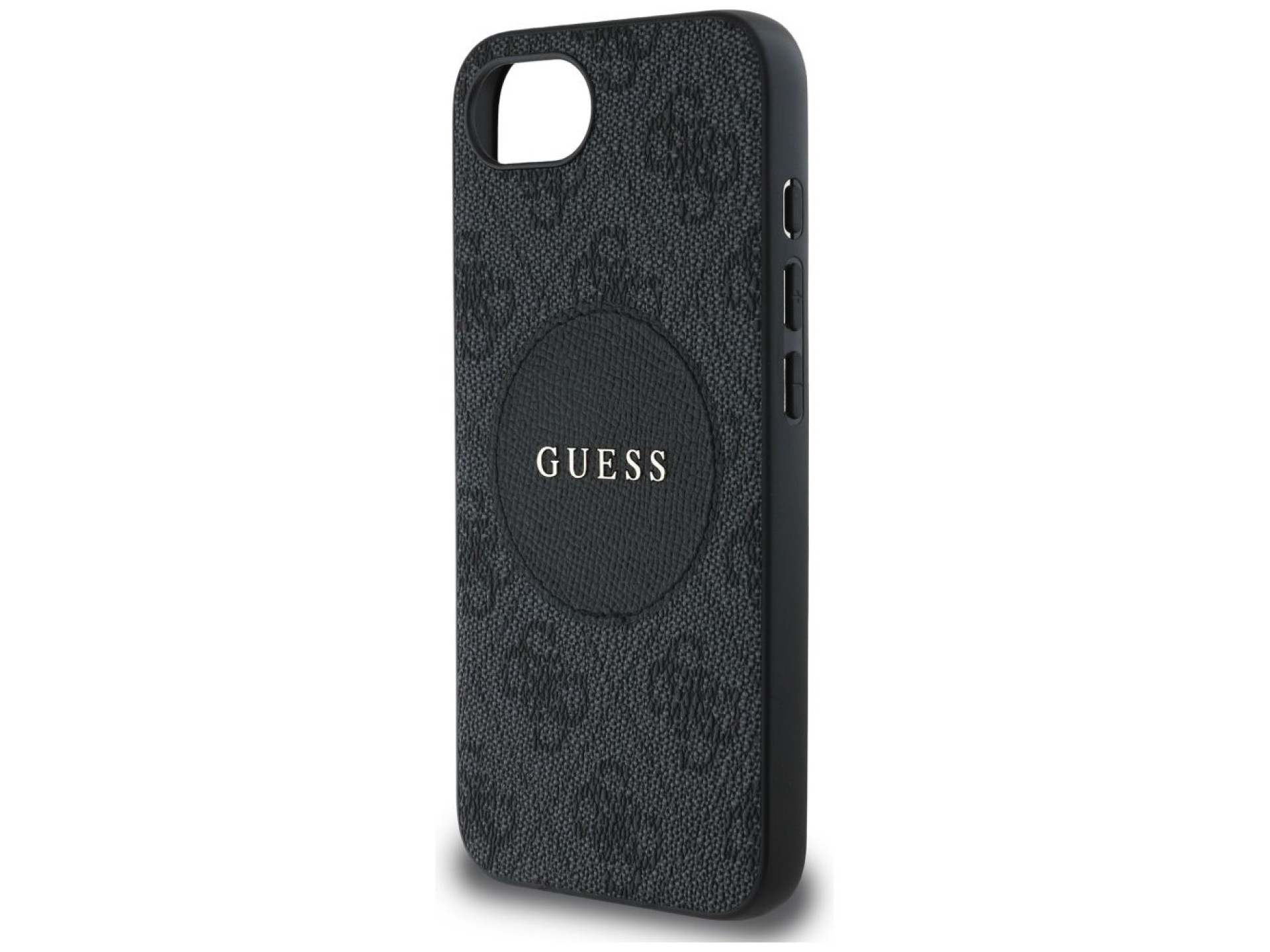 Capa Guess 4G Circle Classic Logo MagSafe para iPhone 16e - preta