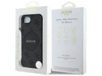 Capa Guess 4G Circle Classic Logo MagSafe para iPhone 16e - preta Capa Guess 4G Circle Classic Logo MagSafe para iPhone 16e - preta