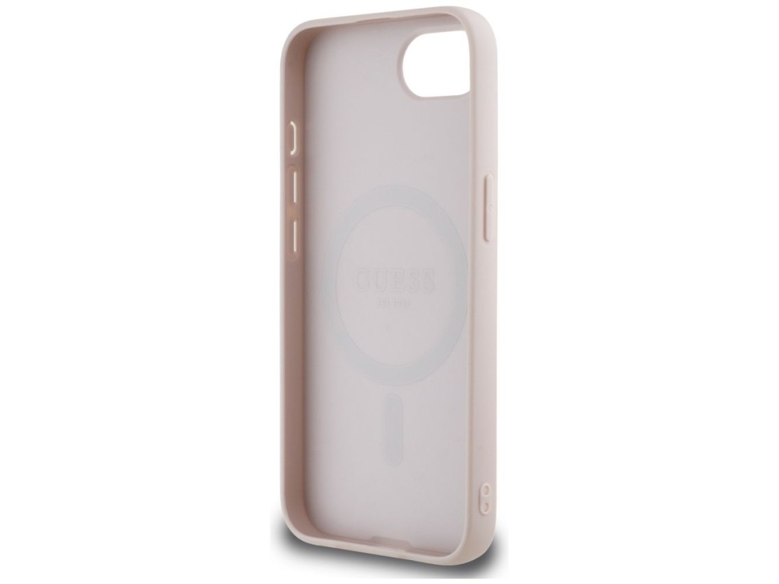 Guess 4G Circle Classic Logo MagSafe case for iPhone 16e - pink