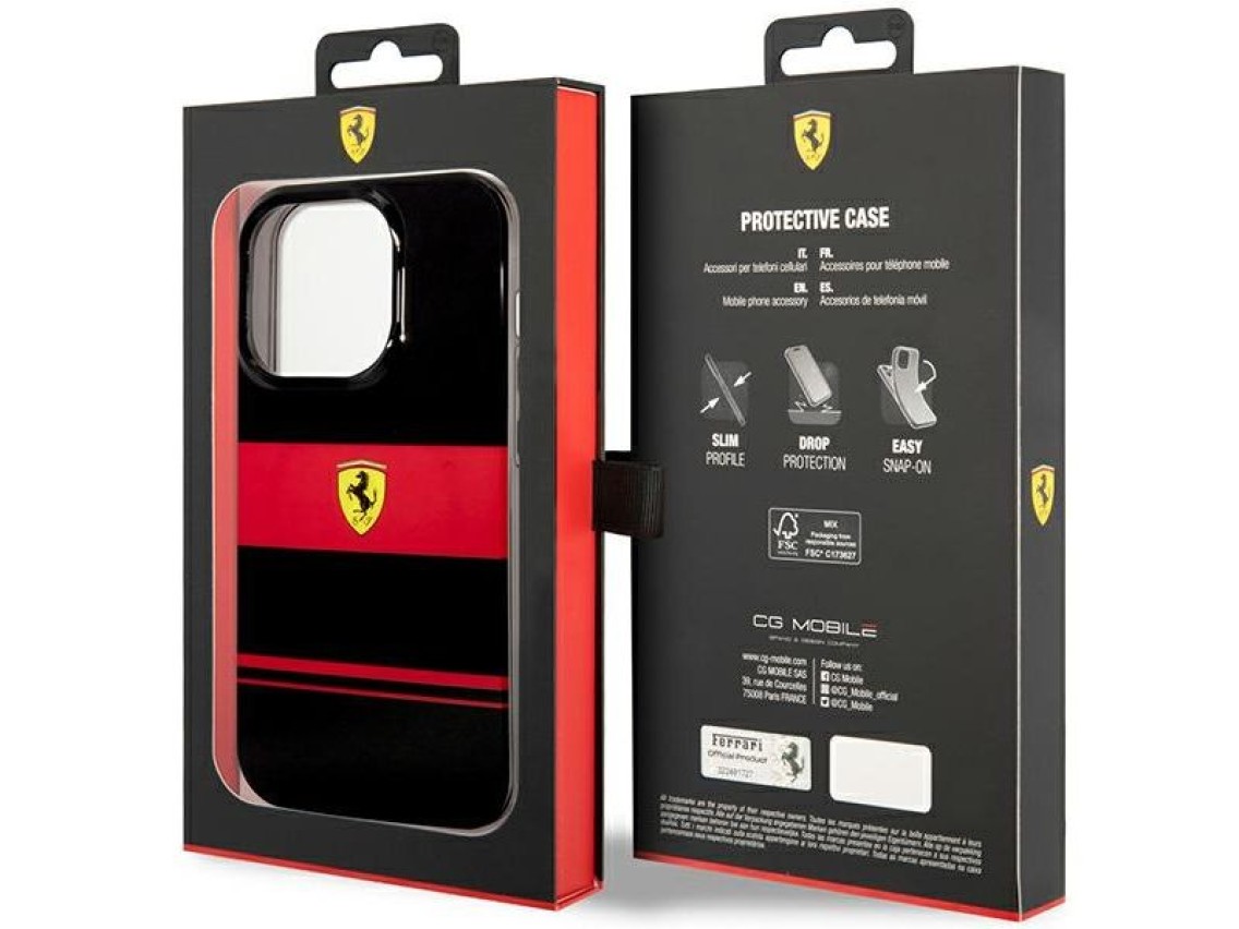 Ferrari FEHMP14LUCOK iPhone 14 Pro 6.1" negro/negro estuche rígido IMD Combi MagSafe