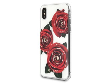 Guess Flower Desire Red Rose iPhone X Case - Transparent Guess Flower Desire Red Rose iPhone X Case - Transparent