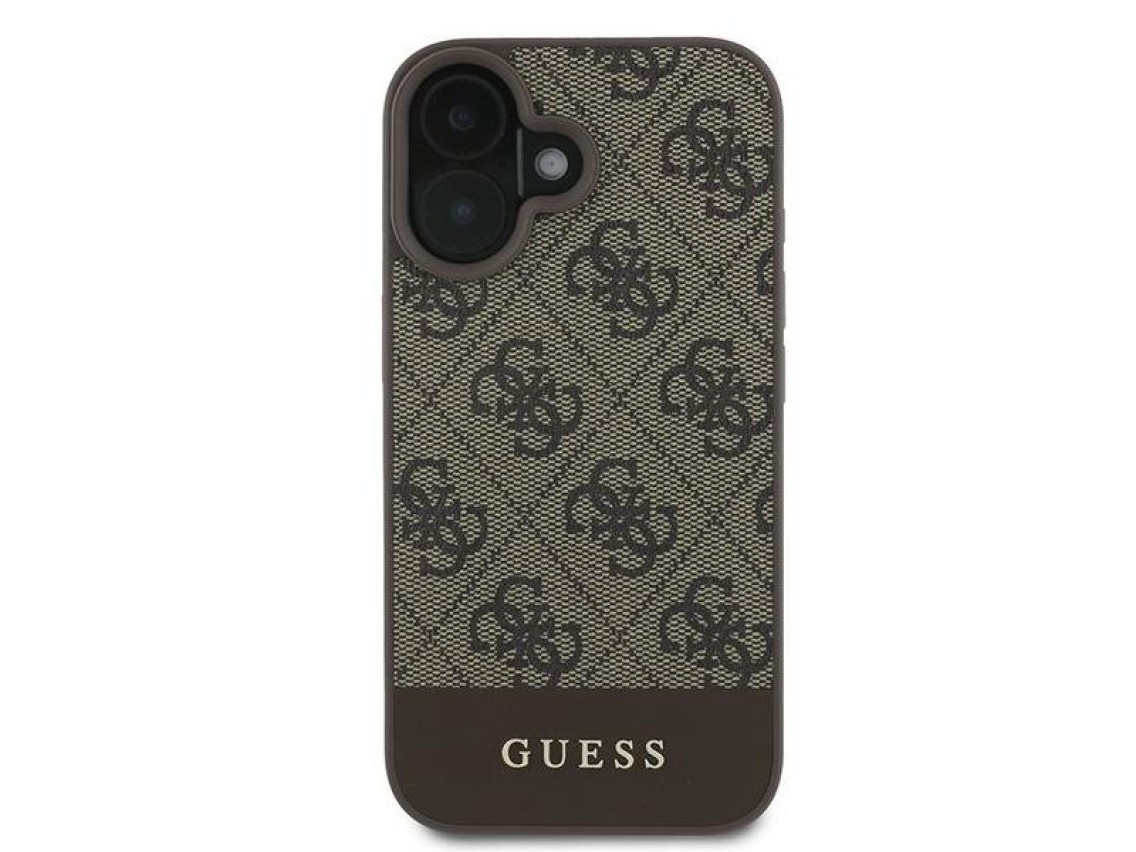 Funda Guess 4G con franja inferior para iPhone 16 Plus de 6,7" - Marrón