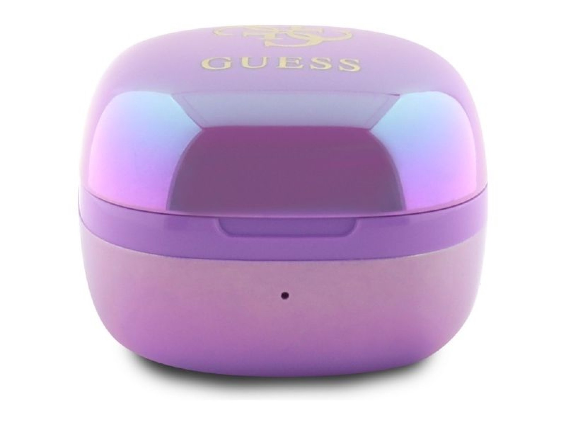 Fones de ouvido Bluetooth TWS Guess 4G com logotipo impresso + base de carregamento - Roxo