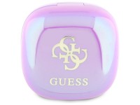 Fones de ouvido Bluetooth TWS Guess 4G com logotipo impresso + base de carregamento - Roxo Fones de ouvido Bluetooth TWS Guess 4G com logotipo impresso + base de carregamento - Roxo
