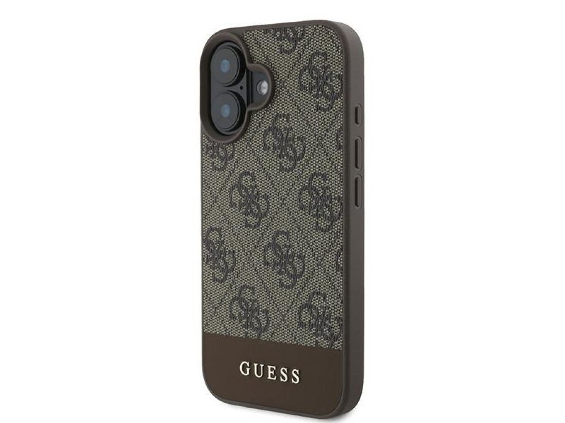 Funda Guess 4G con franja inferior para iPhone 16 Plus de 6,7" - Marrón