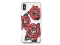Funda Guess Flower Desire Rosa Roja para iPhone X - Transparente Funda Guess Flower Desire Rosa Roja para iPhone X - Transparente