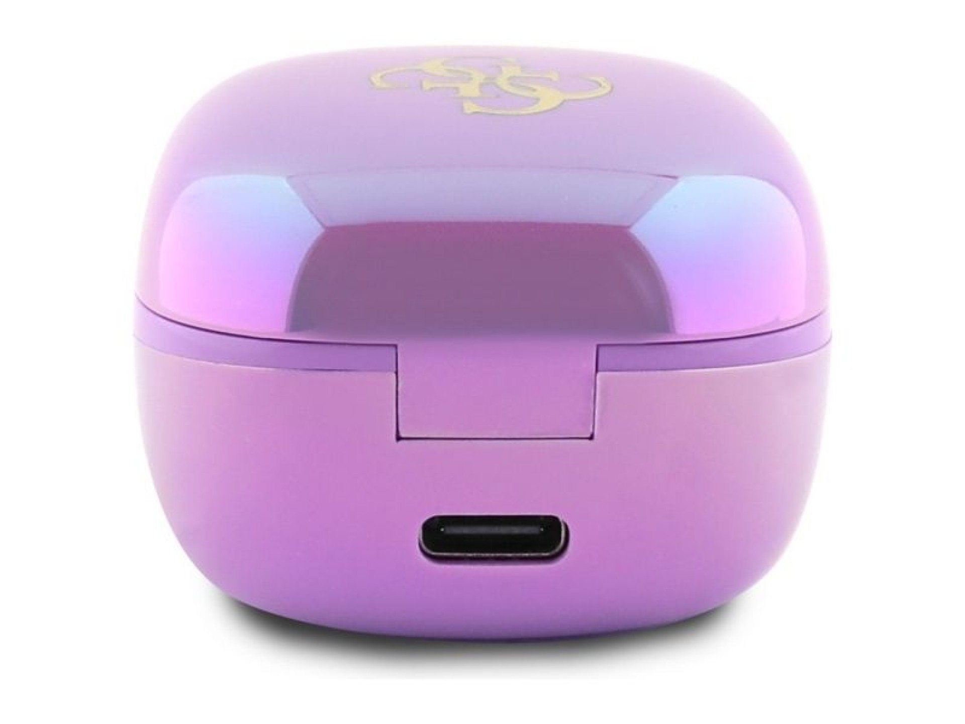 Fones de ouvido Bluetooth TWS Guess 4G com logotipo impresso + base de carregamento - Roxo