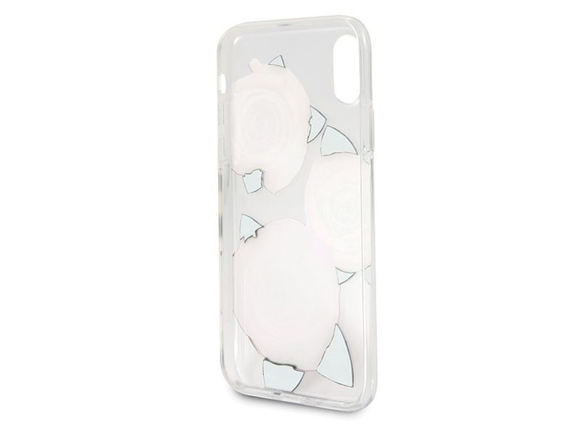 Funda Guess Flower Desire Rosa Roja para iPhone X - Transparente