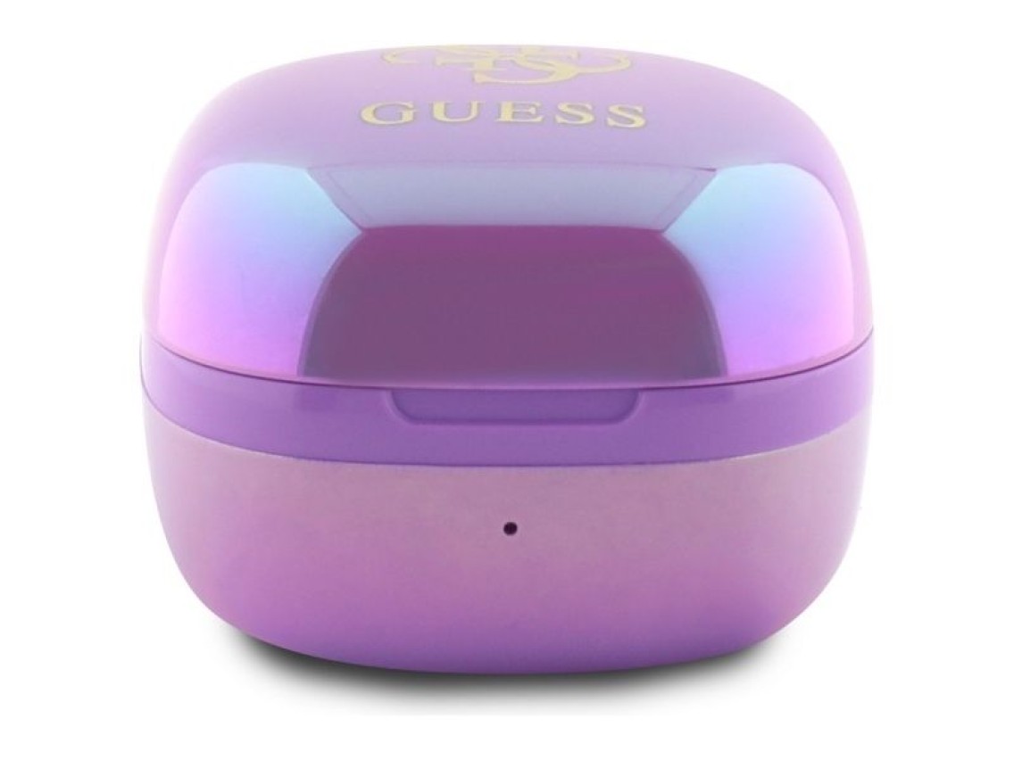 Fones de ouvido Bluetooth TWS Guess 4G com logotipo impresso + base de carregamento - Roxo