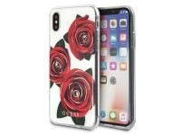 Funda Guess Flower Desire Rosa Roja para iPhone X - Transparente Funda Guess Flower Desire Rosa Roja para iPhone X - Transparente