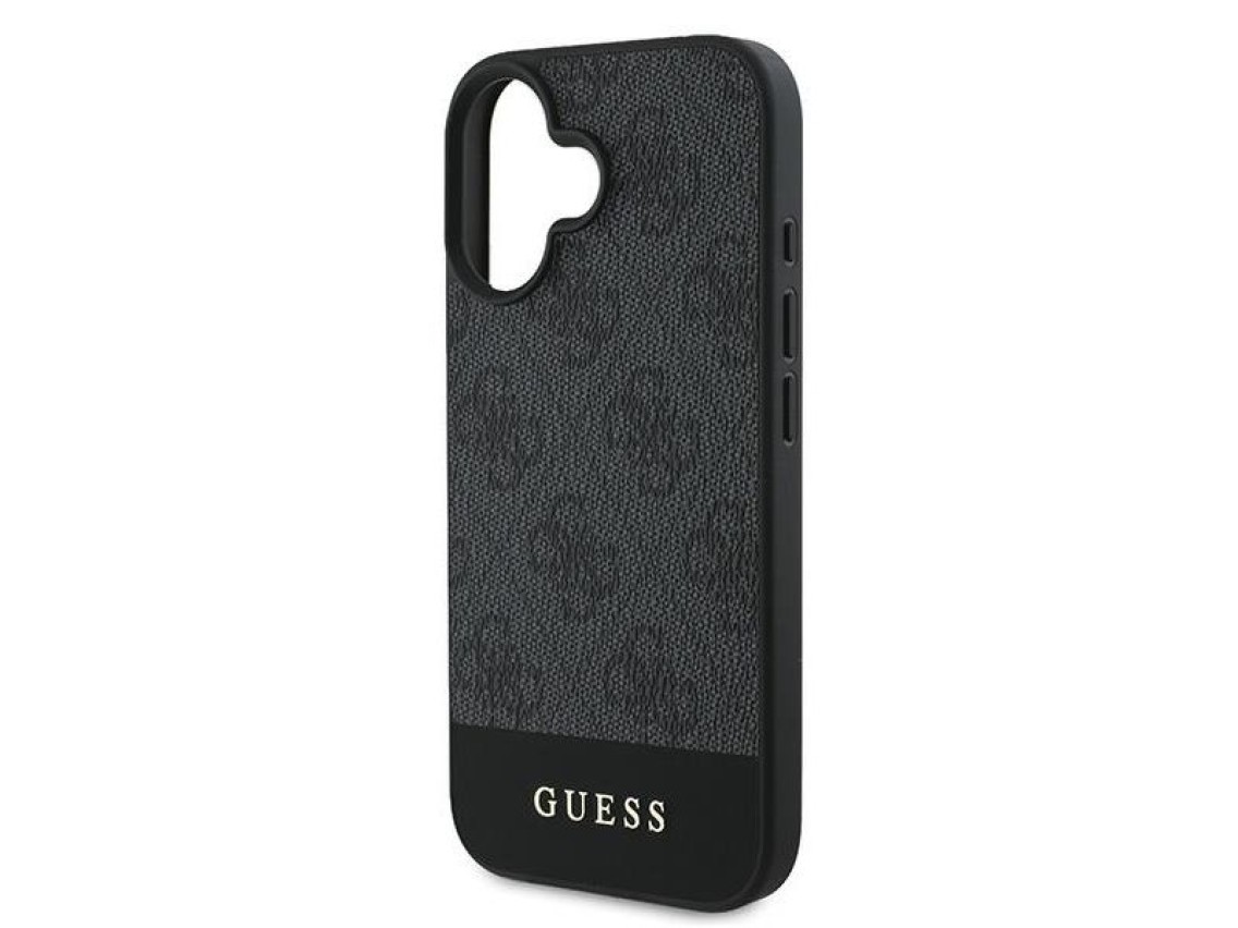 Guess 4G Bottom Stripe Case for iPhone 16 Plus 6.7" - Gray