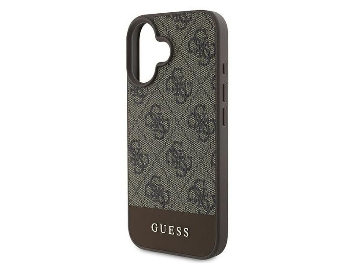 Funda Guess 4G con franja inferior para iPhone 16 Plus de 6,7" - Marrón