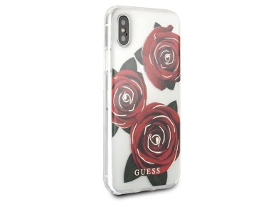 Guess Flower Desire Red Rose iPhone X Case - Transparent Guess Flower Desire Red Rose iPhone X Case - Transparent