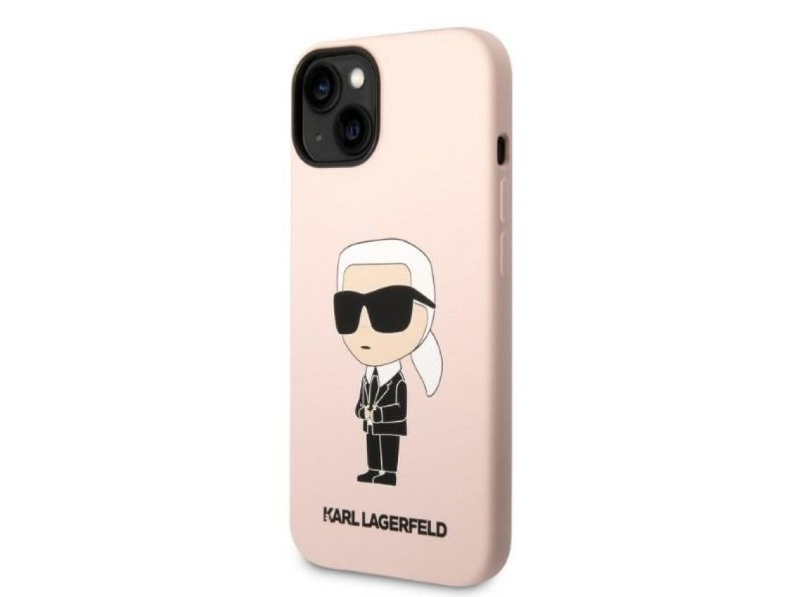 Capa rígida Karl Lagerfeld KLHCP14MSNIKBCP para iPhone 14 Plus 6.7" rosa/rosa de silicone Ikonik