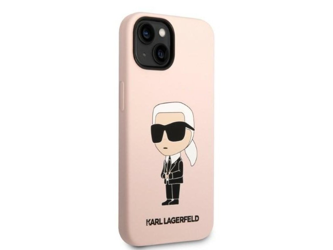 Capa rígida Karl Lagerfeld KLHCP14MSNIKBCP para iPhone 14 Plus 6.7" rosa/rosa de silicone Ikonik
