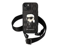 Karl Lagerfeld KLHCP14MSTKMK iPhone 14 Plus 6.7" capa r�gida preta/preta com patch Monogram Ikonik