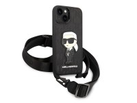 Karl Lagerfeld KLHCP14MSTKMK iPhone 14 Plus 6.7" capa r�gida preta/preta com patch Monogram Ikonik