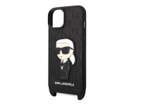 Karl Lagerfeld KLHCP14MSTKMK iPhone 14 Plus 6.7" capa r�gida preta/preta com patch Monogram Ikonik