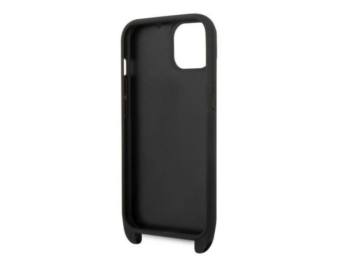Karl Lagerfeld KLHCP14MSTKMK iPhone 14 Plus 6.7" capa r�gida preta/preta com patch Monogram Ikonik