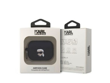 Karl Lagerfeld KLAP2RUNIKK AirPods Pro 2 cover black/black Silicone Karl Head 3D