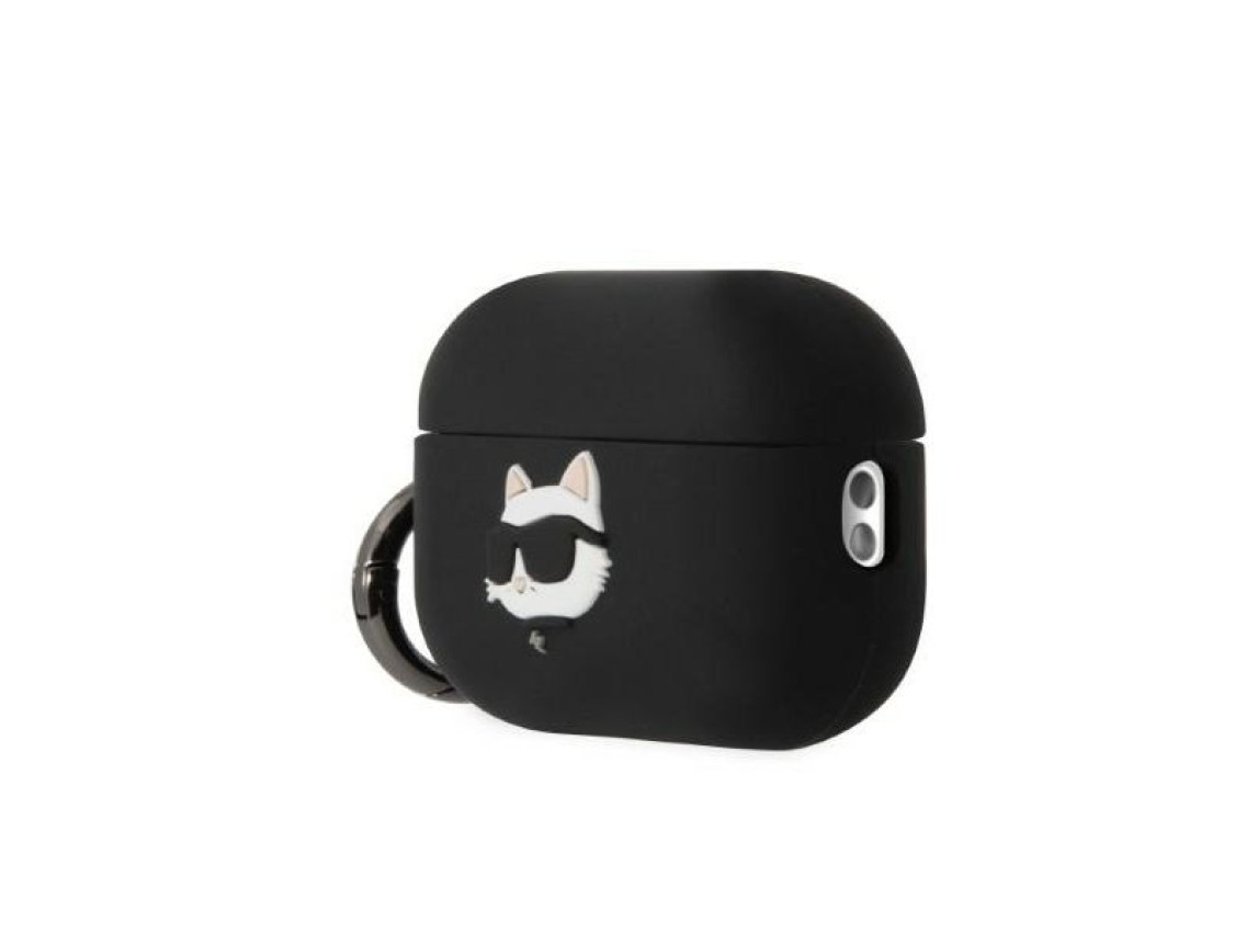 Karl Lagerfeld KLAP2RUNCHK AirPods Pro 2 cover black/black Silicone Choupette Head 3D