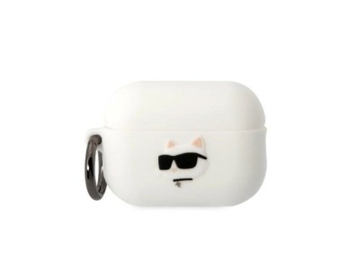Karl Lagerfeld KLAP2RUNCHH AirPods Pro 2 cover white/white Silicone Choupette Head 3D Karl Lagerfeld KLAP2RUNCHH AirPods Pro 2 cover white/white Silicone Choupette Head 3D
