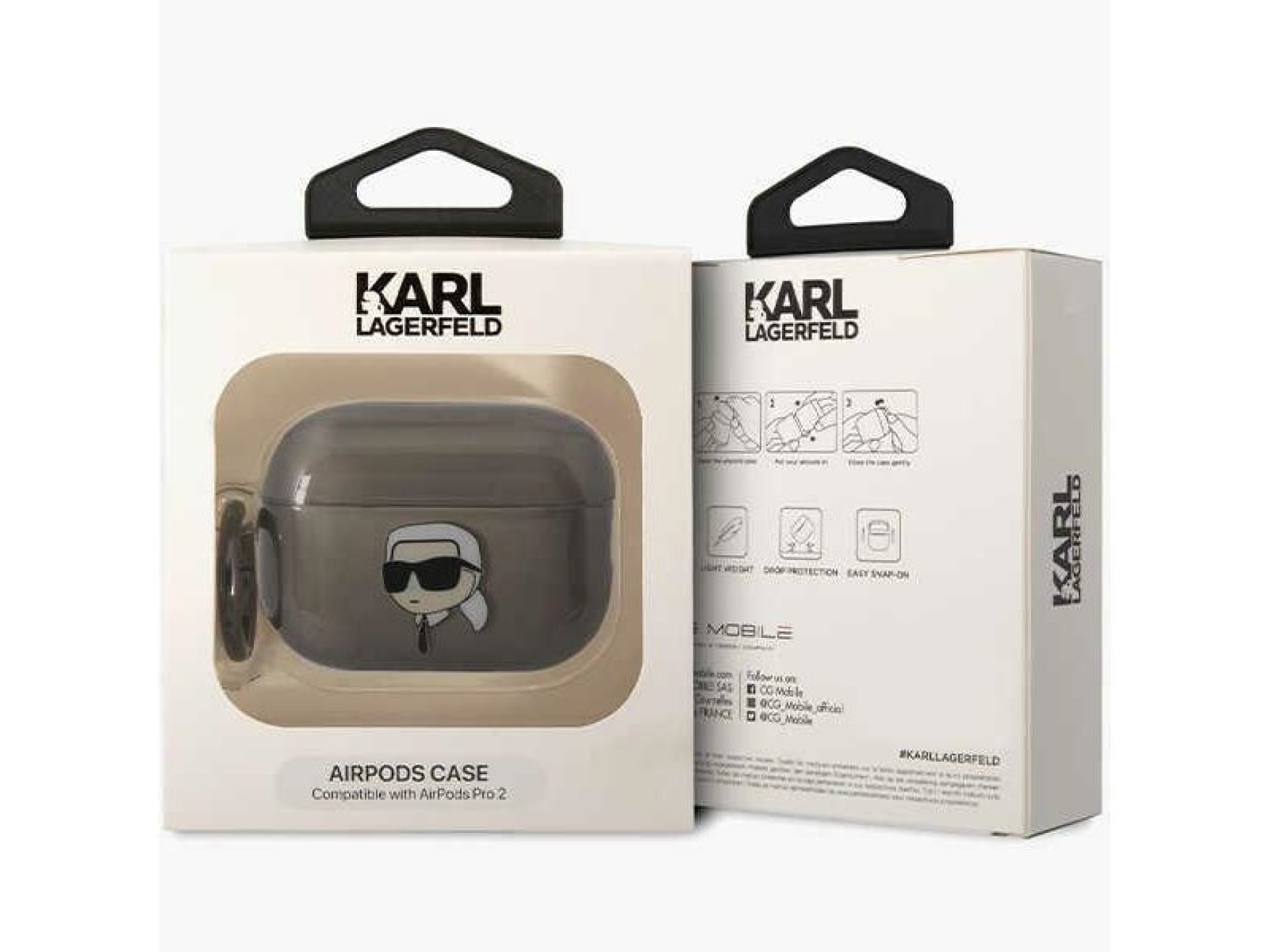 Capa para AirPods Pro 2 Karl Lagerfeld KKLAP2HNIKTCK preta/preta Ikonik Karl Lagerfeld
