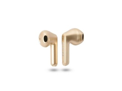 Fones de ouvido sem fio Bluetooth TWS Guess com logo triangular - Dourado