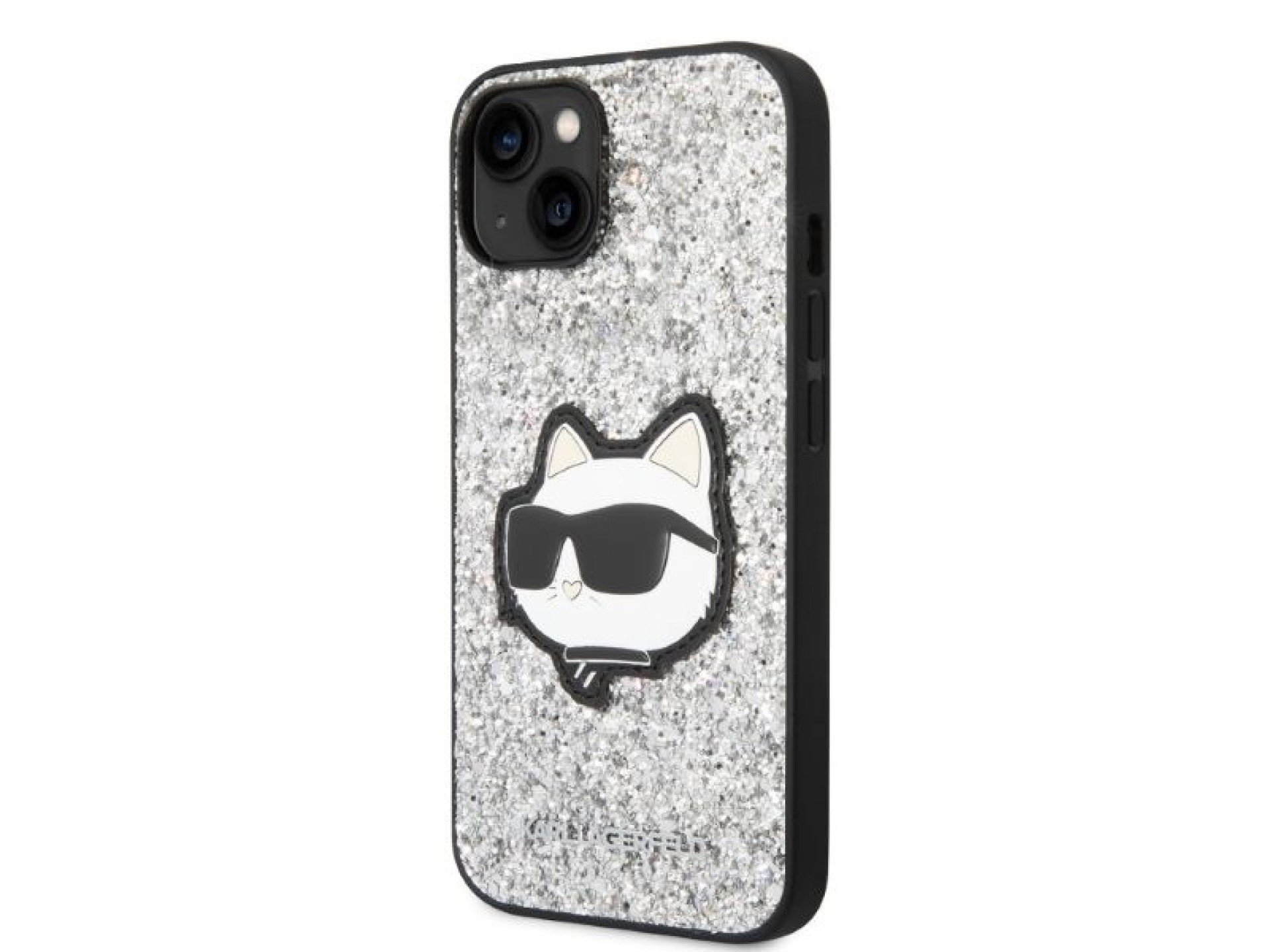 Capa rígida prateada/prateada Karl Lagerfeld KLHCP14MG2CPS para iPhone 14 Plus de 6,7 polegadas com
