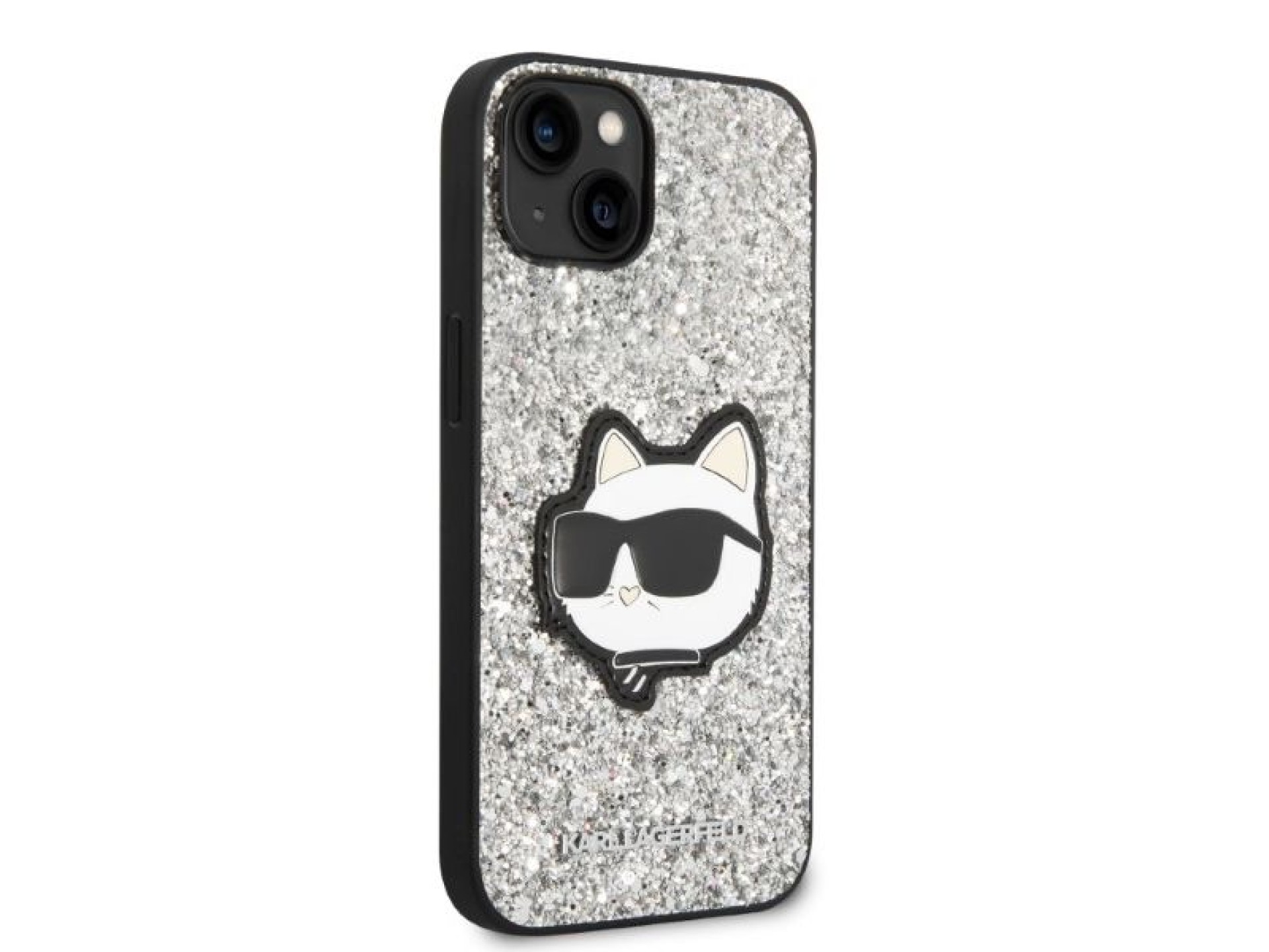 Capa rígida prateada/prateada Karl Lagerfeld KLHCP14MG2CPS para iPhone 14 Plus de 6,7 polegadas com