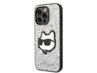 Karl Lagerfeld KLHCP14LG2CPS iPhone 14 Pro 6.1" silver/silver hardcase Glitter Choupette Patch