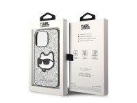 Karl Lagerfeld KLHCP14LG2CPS iPhone 14 Pro 6.1" silver/silver hardcase Glitter Choupette Patch