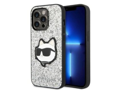 Karl Lagerfeld KLHCP14XG2CPS iPhone 14 Pro Max 6.7" silver/silver hardcase Glitter Choupette Patch Karl Lagerfeld KLHCP14XG2CPS iPhone 14 Pro Max 6.7" silver/silver hardcase Glitter Choupette Patch