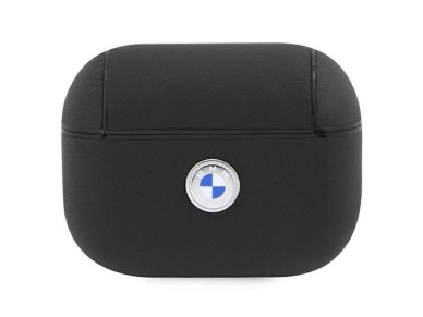 Funda BMW BMAP2SSLBK para AirPods Pro 2 (2022/2023) negra/negra de piel auténtica con logotipo plate Funda BMW BMAP2SSLBK para AirPods Pro 2 (2022/2023) negra/negra de piel auténtica con logotipo plate