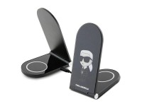 Karl Lagerfeld Ikonik MagSafe 15W inductive charger, foldable 2in1 - black