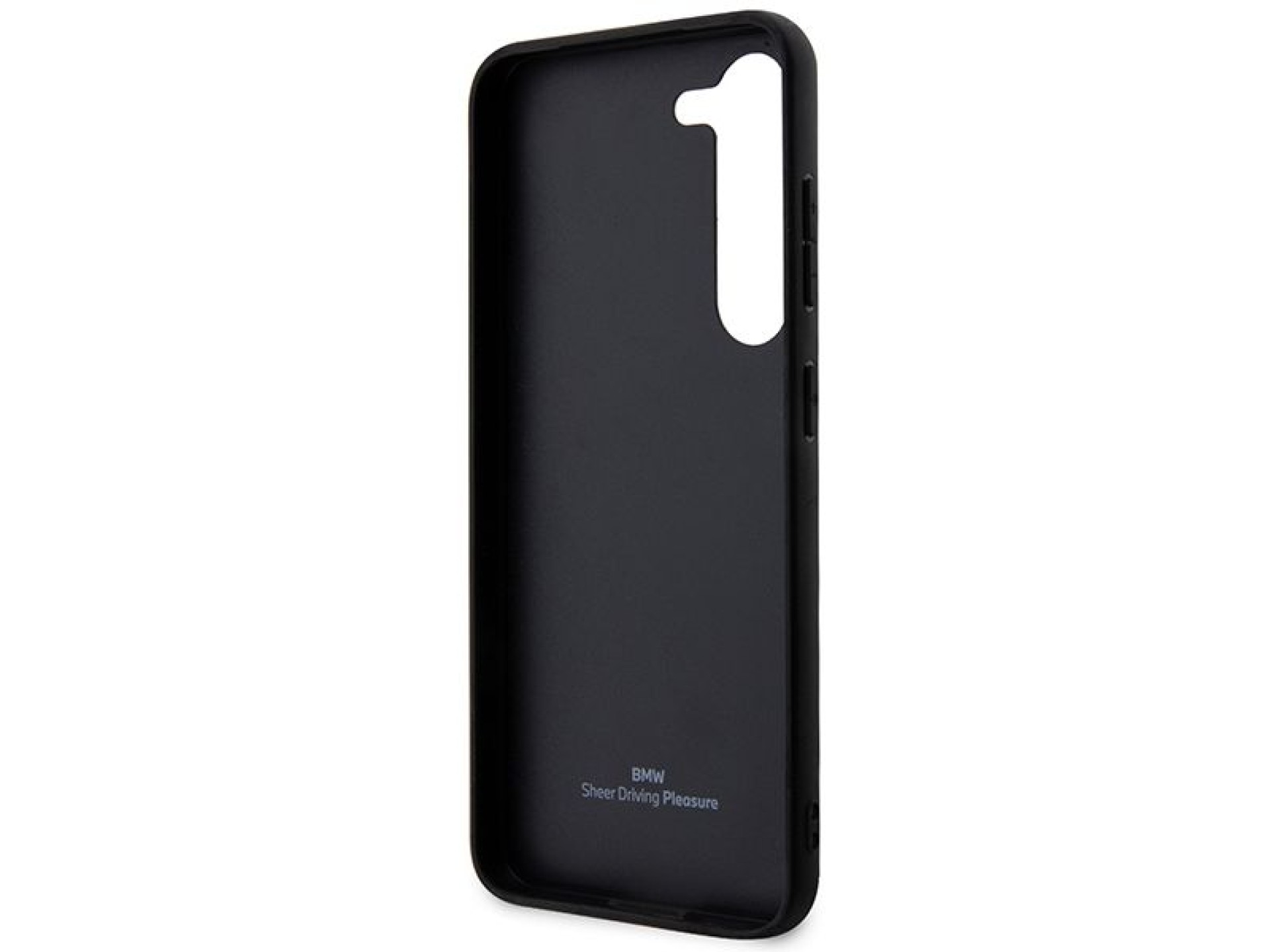 Capa rígida preta/preta para BMW BMHCS23M22RDPK S23+ S916 em couro texturizado e listrado.