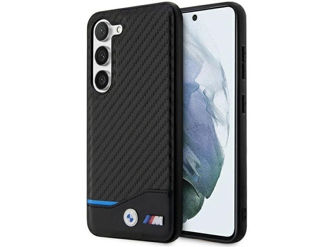 Funda de cuero BMW Carbon para Samsung Galaxy S23+ - negra