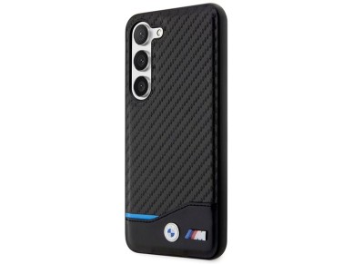 BMW Leather Carbon case for Samsung Galaxy S23+ - black BMW Leather Carbon case for Samsung Galaxy S23+ - black