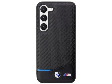 BMW Leather Carbon case for Samsung Galaxy S23+ - black BMW Leather Carbon case for Samsung Galaxy S23+ - black