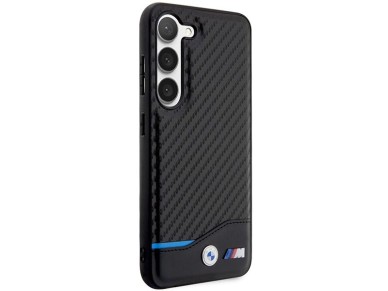 BMW Leather Carbon case for Samsung Galaxy S23+ - black BMW Leather Carbon case for Samsung Galaxy S23+ - black
