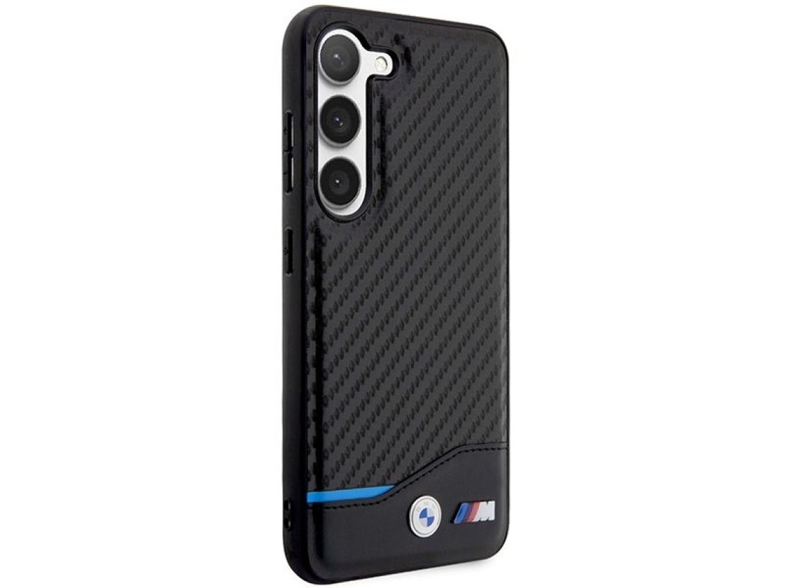 Funda de cuero BMW Carbon para Samsung Galaxy S23+ - negra
