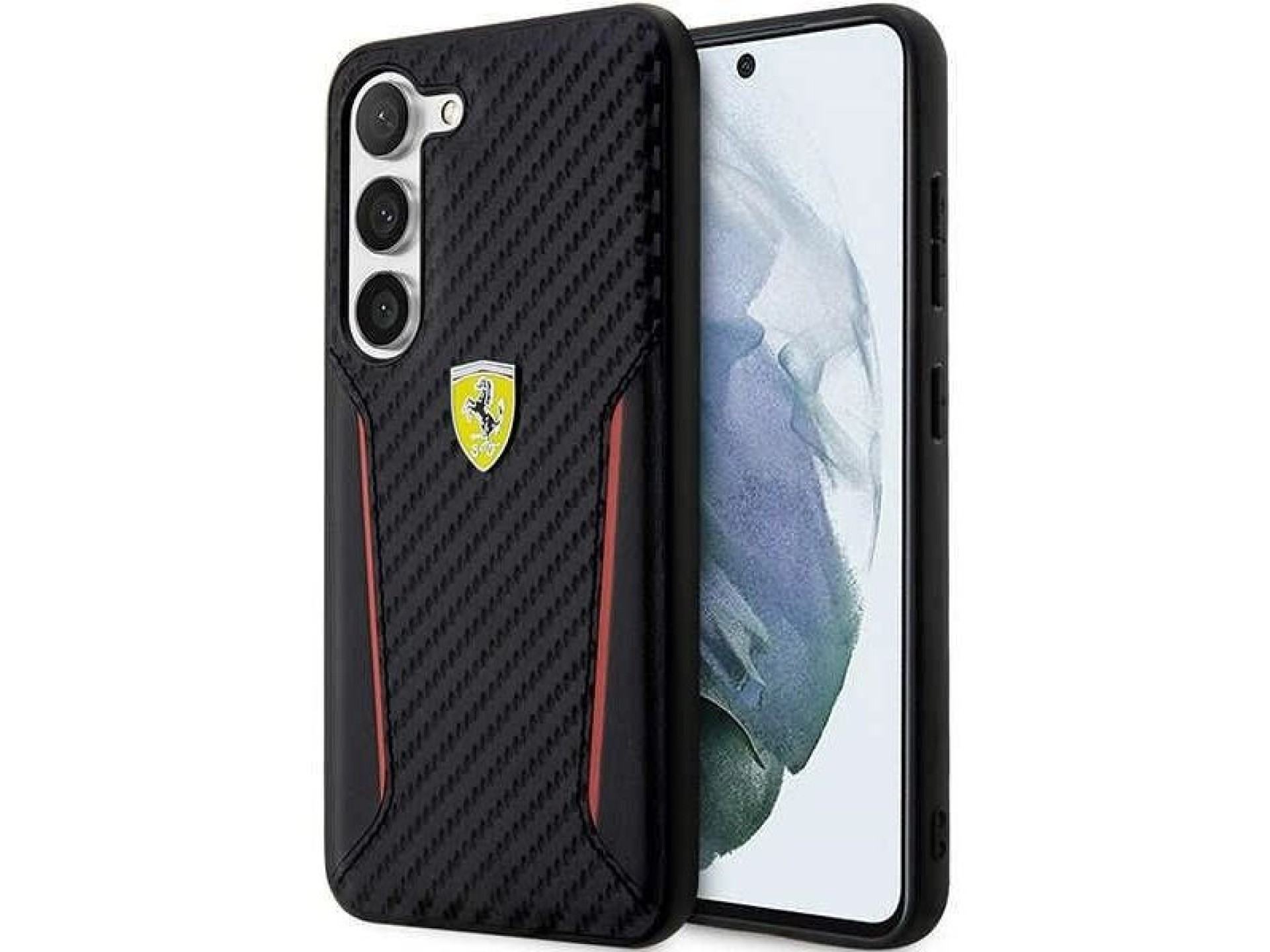 Ferrari FEHCS23MNPYK S23+ S916 estuche rígido negro/negro con bordes en contraste de carbono