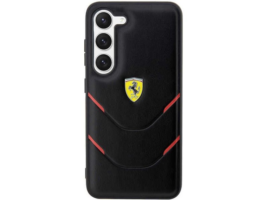 Estuche rígido Ferrari FEHCS23SPBAK S23 S911 negro/negro con líneas de estampado en caliente