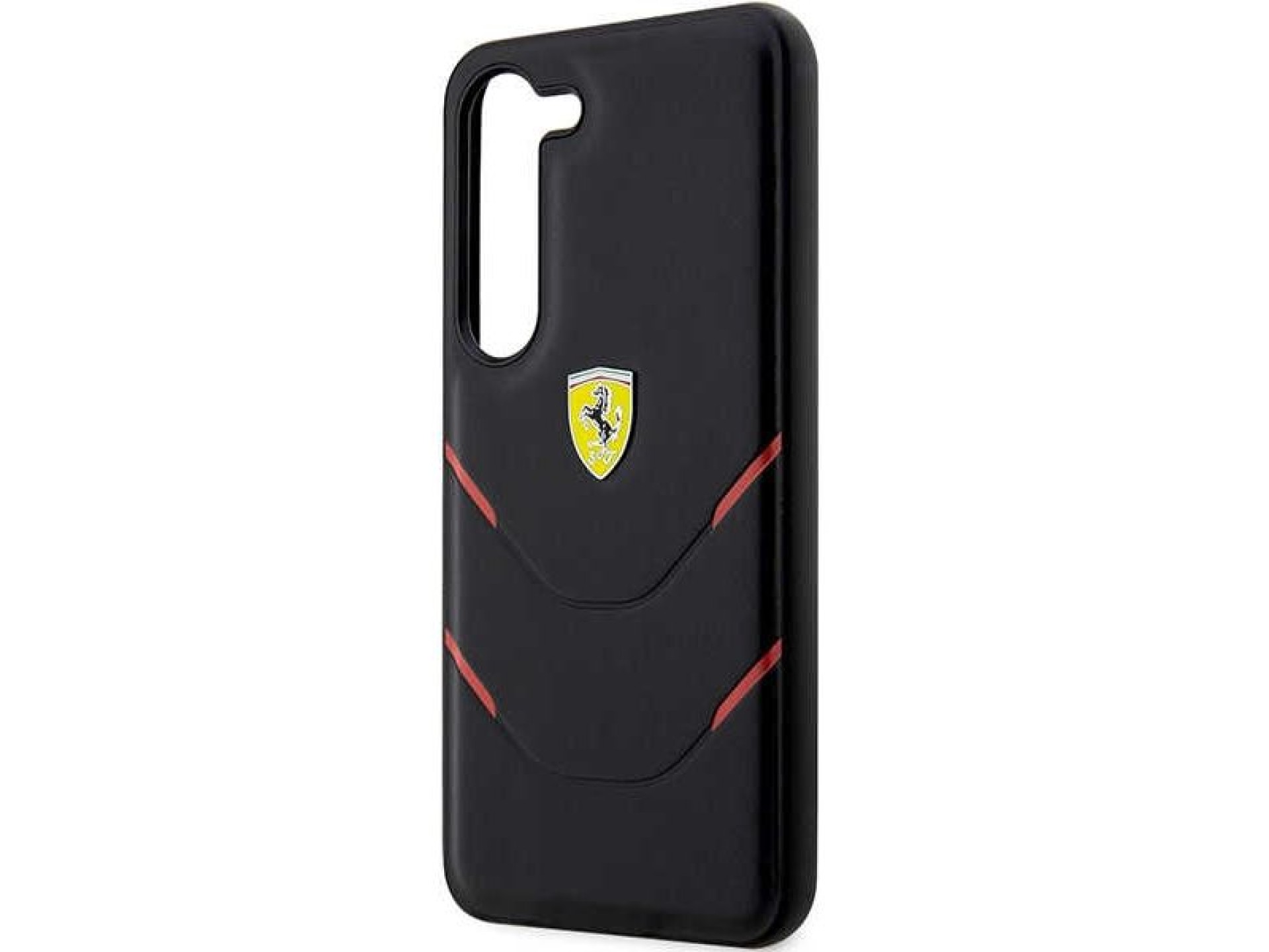 Estuche rígido Ferrari FEHCS23MPBAK S23+ S916 negro/negro con líneas de estampado en caliente