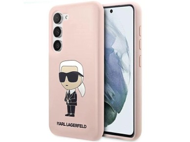 Karl Lagerfeld KLHCS23SSNIKBCP S23 S911 estojo rígido rosa/rosa Silicone Ikonik Karl Lagerfeld KLHCS23SSNIKBCP S23 S911 estojo rígido rosa/rosa Silicone Ikonik