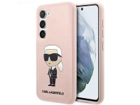 Karl Lagerfeld KLHCS23MSNIKBCP S23+ S916 estojo rígido rosa/rosa Silicone Ikonik Karl Lagerfeld KLHCS23MSNIKBCP S23+ S916 estojo rígido rosa/rosa Silicone Ikonik