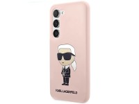 Karl Lagerfeld KLHCS23MSNIKBCP S23+ S916 estojo rígido rosa/rosa Silicone Ikonik Karl Lagerfeld KLHCS23MSNIKBCP S23+ S916 estojo rígido rosa/rosa Silicone Ikonik