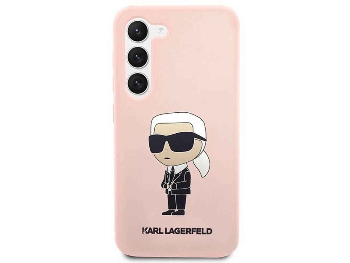 Karl Lagerfeld KLHCS23MSNIKBCP S23+ S916 estojo rígido rosa/rosa Silicone Ikonik