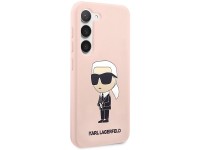 Karl Lagerfeld KLHCS23MSNIKBCP S23+ S916 estojo rígido rosa/rosa Silicone Ikonik Karl Lagerfeld KLHCS23MSNIKBCP S23+ S916 estojo rígido rosa/rosa Silicone Ikonik
