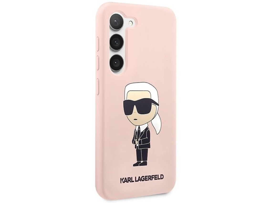 Karl Lagerfeld KLHCS23MSNIKBCP S23+ S916 estojo rígido rosa/rosa Silicone Ikonik